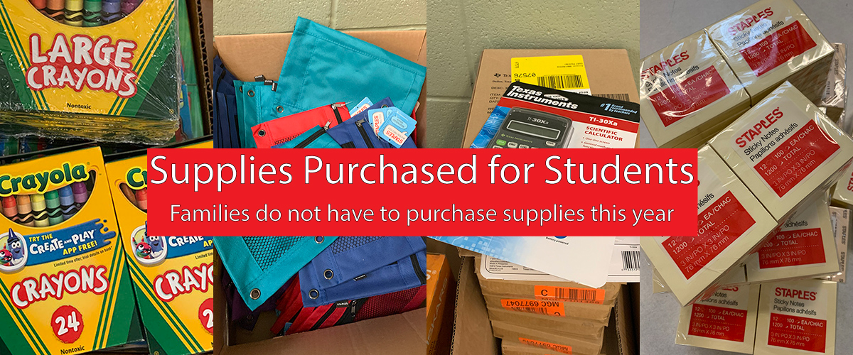 Supplies purchased for students